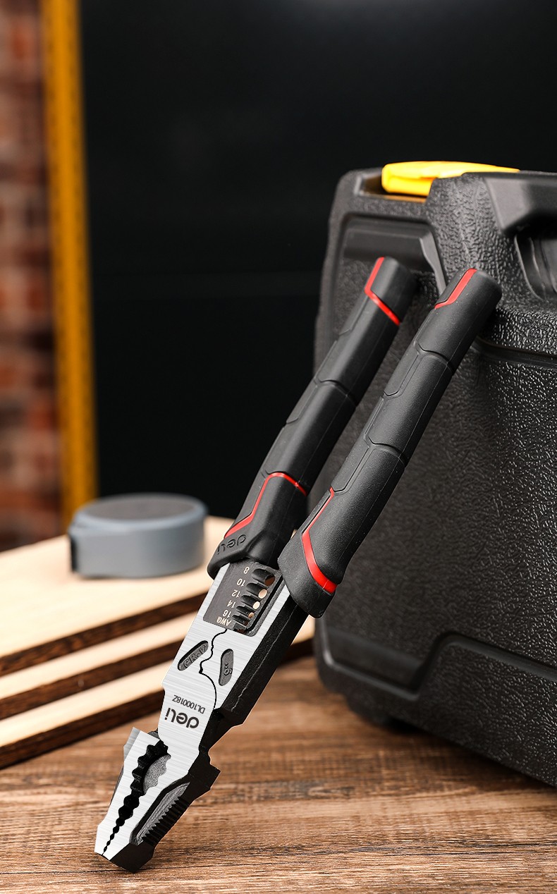 得力(deli)钢丝钳 尖嘴钳 压线钳 剥线钳 老虎钳 8寸 dl100018z 单位